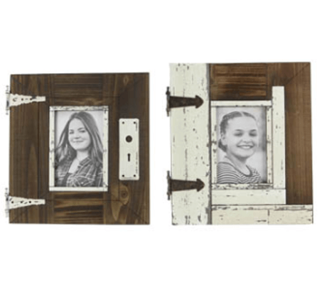 4x6 Wood Barn Photo Frame Available in Brown or White 12.25 H